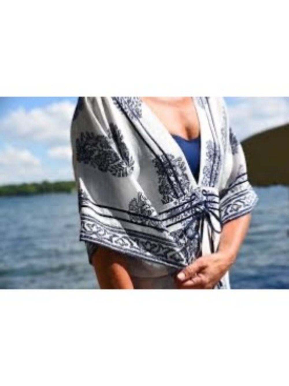 NWT Anthropologie Relaxed Kimono Cover Up Lounge Top | Coastal Boho King Kylie S - Picture 5 of 16